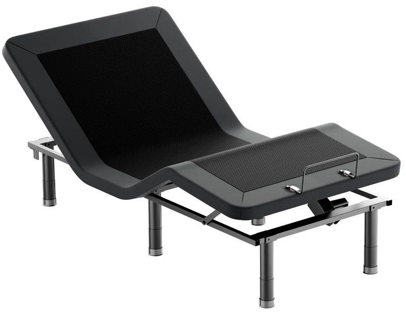 Twin XL Adjustable Upholstered Bed Base, Upgraded Motors, Massage, Wireless Remote, USB Port-Ergonomic Head and Foot Inclines