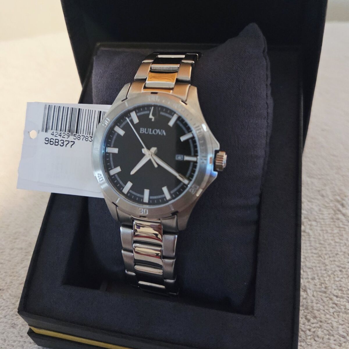 Bulova Men's Watch 96B377 w/ black dial