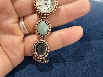 Vivani Quartz Women's Bracelet Watch Copper Tone with Multicolored Stones