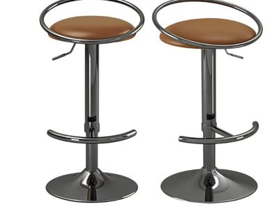 Bar Stools Set of 2, Adjustable Swivel Counter Height Barstools with Upholstered Seat, PU Leather Counter Stools for Bar, Kitche