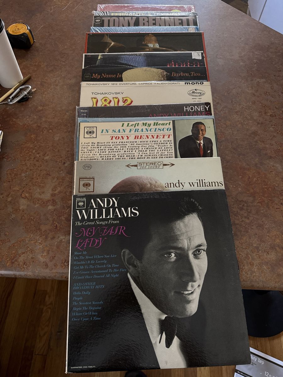 Vintage Vinyl Record LP Lot - Andy Williams, Tony Bennett, Barbra Streisand, Tchaikovsky