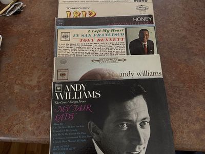 Vintage Vinyl Record LP Lot - Andy Williams, Tony Bennett, Barbra Streisand, Tchaikovsky