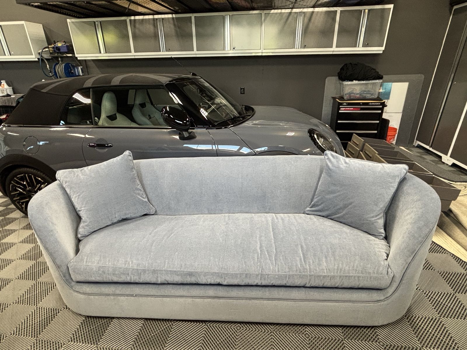 Bernhardt Blue Velvet Couch