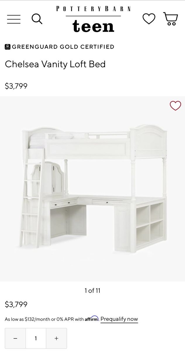 Pottery Barn Chelsea Loft Full Size Bed & Desk