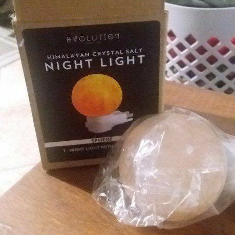 Evolution Himalayan Crystal Salt Night Light, Genuine Pink Salt Lamp, Soothing Ambiance