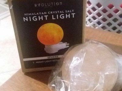 Evolution Himalayan Crystal Salt Night Light, Genuine Pink Salt Lamp, Soothing Ambiance