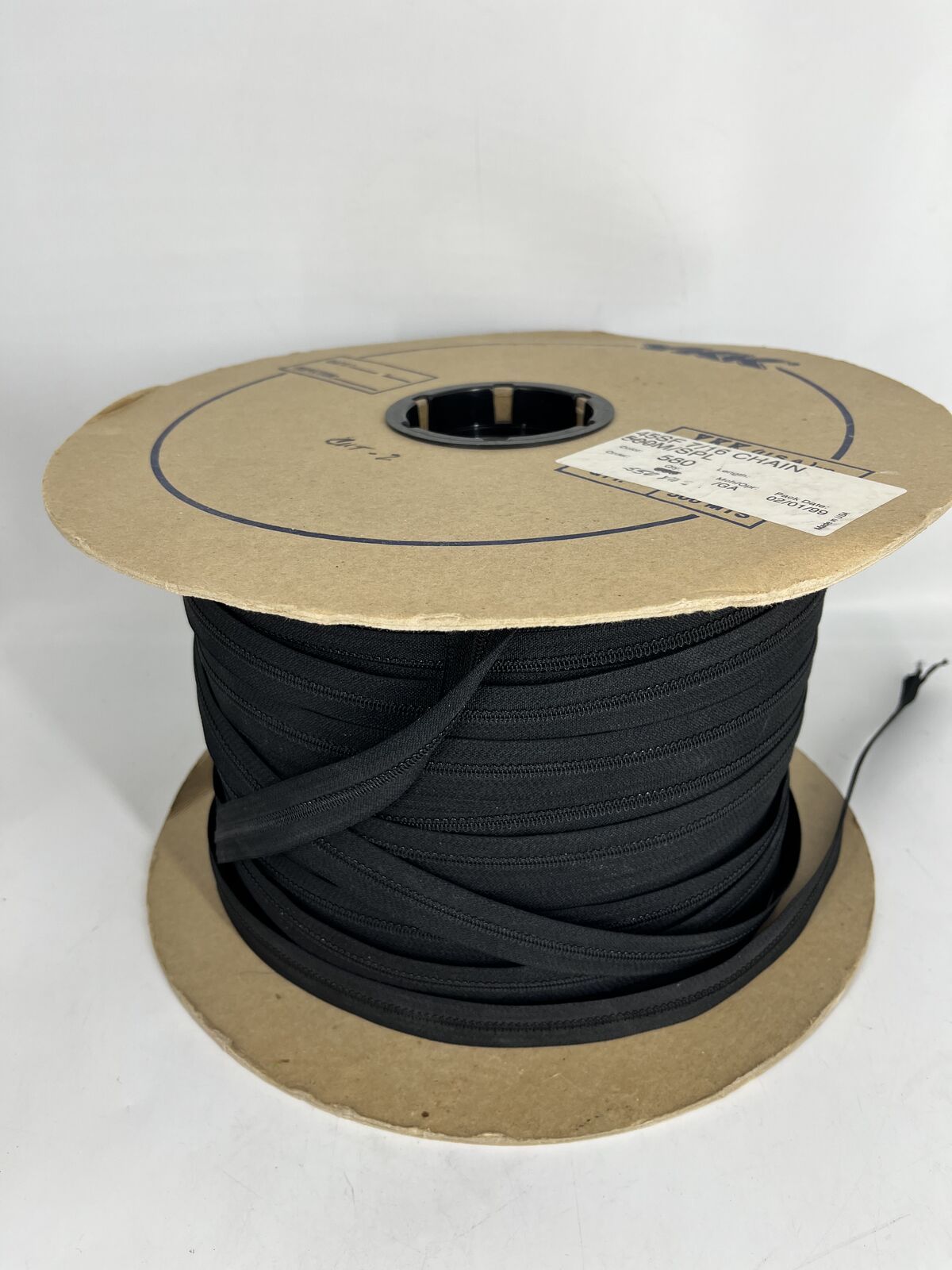 Sewing 500 Yard Continuous Coil Zipper Chain Unfinished Black 7/16