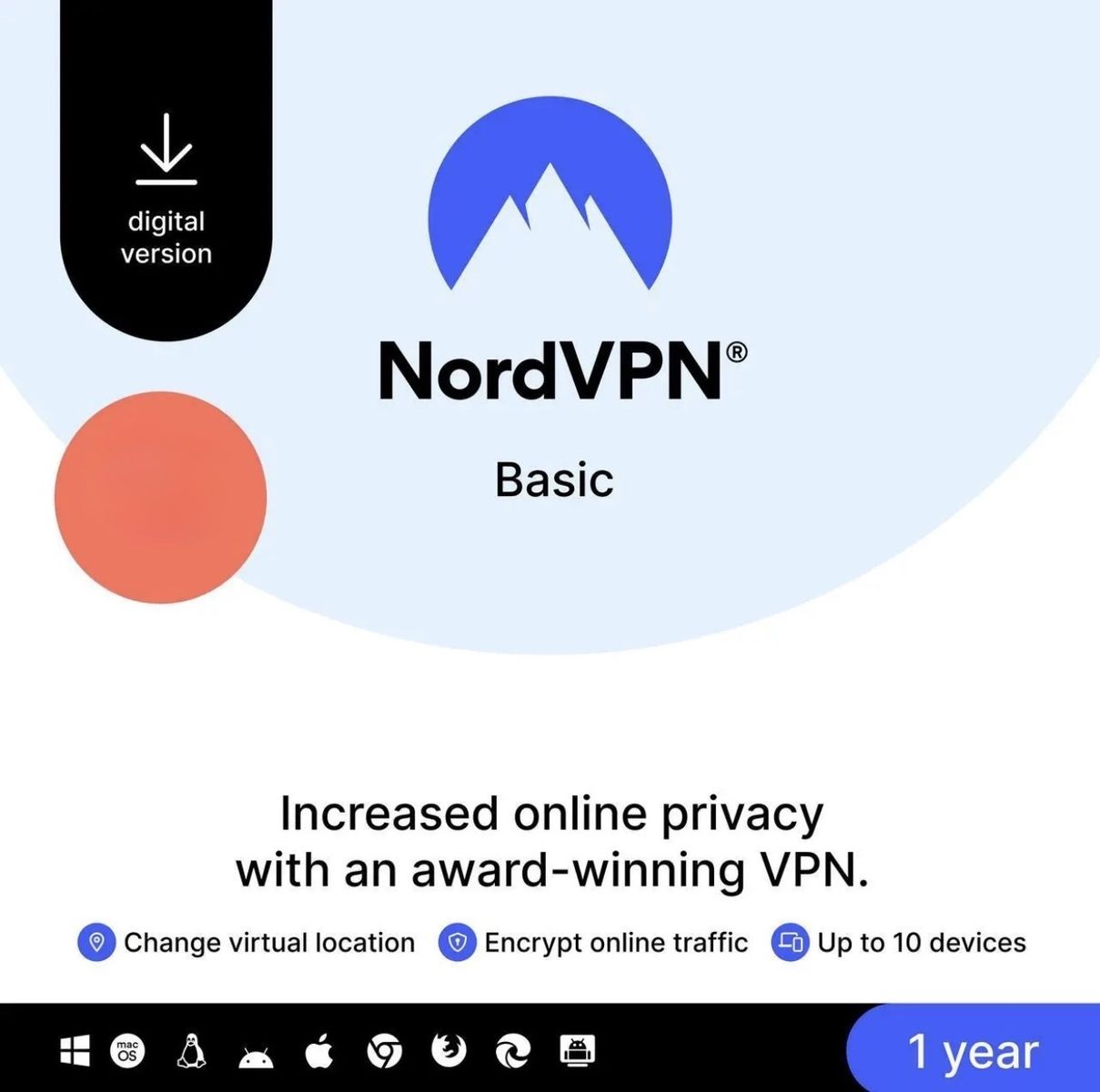 NordVPN Basic Digital Version 1 Year Subscription
