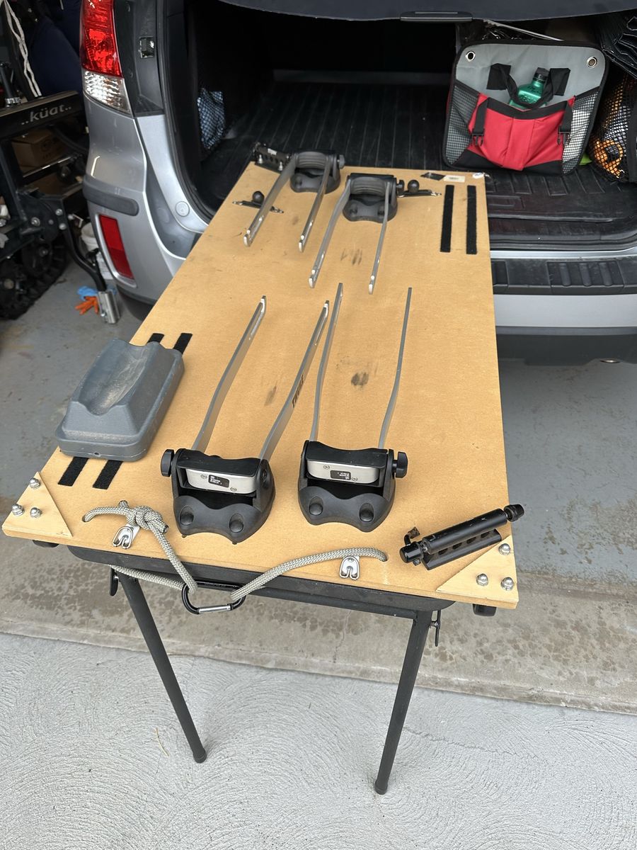 Custom SUV/Minivan Interior Bike Rack - Fits 2 Bikes, Thule Fork Mounts, Wheeled for Easy Loading