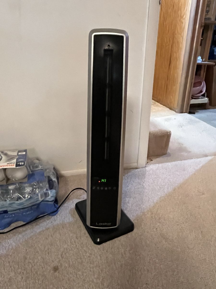 Lasko Digital Oscillating Ceramic Tower Space Heater - Silver & Black