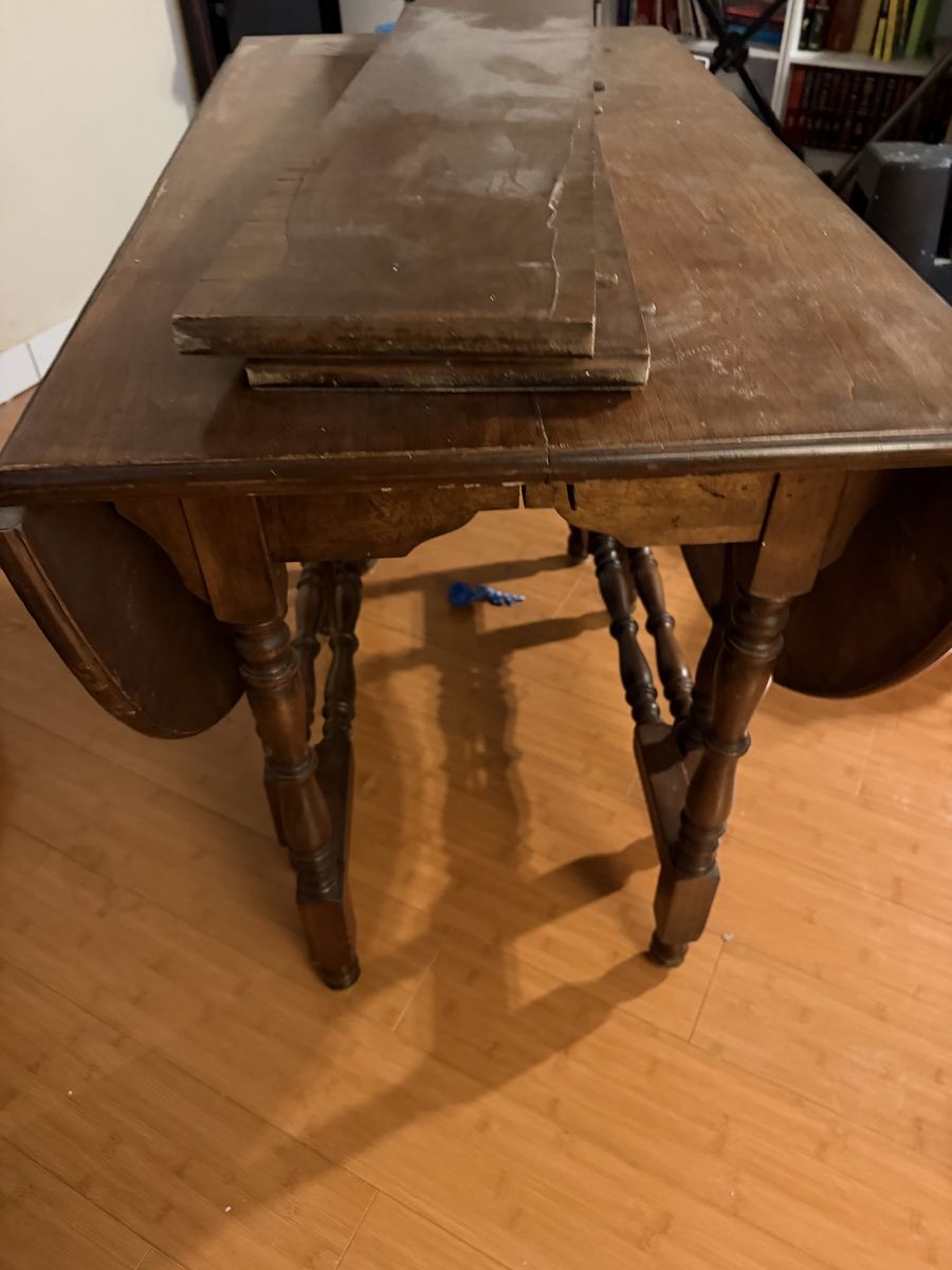 Vintage Wooden Drop Leaf Table with Gate Legs - Classic Farmhouse Style Dining/Console Table