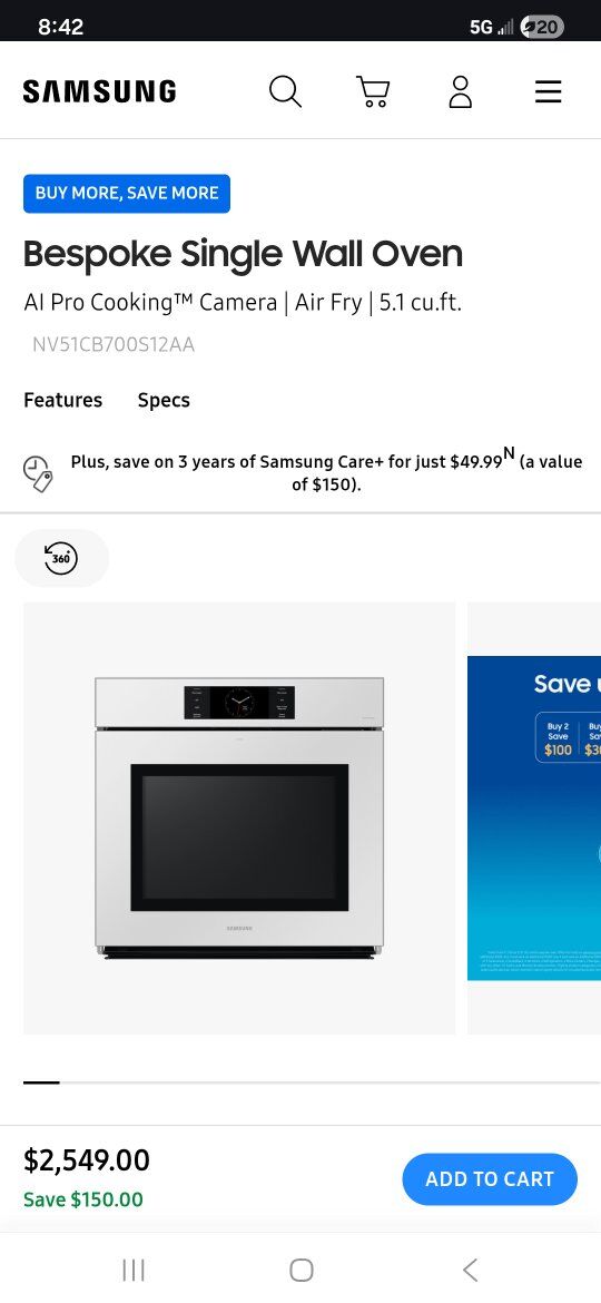 Samsung Bespoke Single Wall Oven