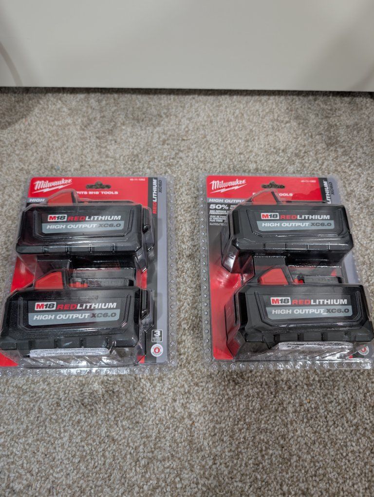 Milwaukee XC6.0 Batteries/Two 2 Packs