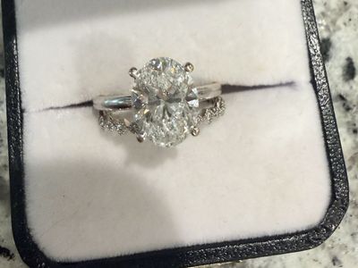 18K White Gold Solitaire Diamond Ring 3.03 Carat Size 6 5.25g