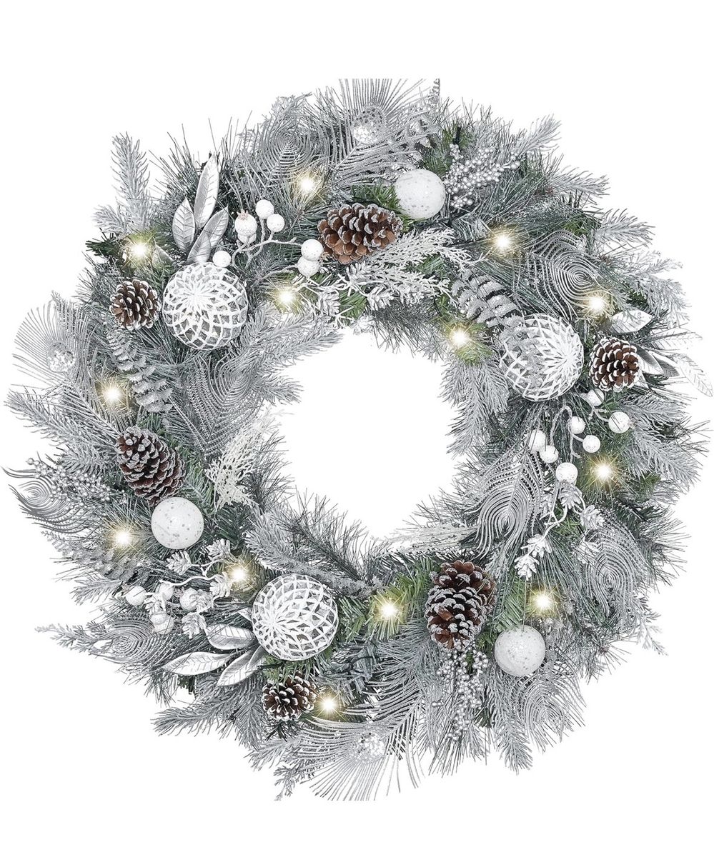 30'' Pre-Lit Christmas Wreath