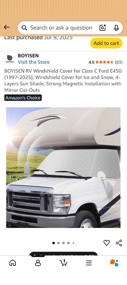 Boyisen RV Windshield Cover