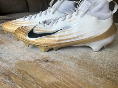 Nike Vapor Pro 1 White Gold Football Cleats Men's Size 10