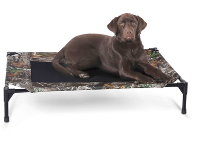 New in box, Pet Cot Elevated Dog Bed Camo/Black Mesh Large 42 X 30 X 7 Inches