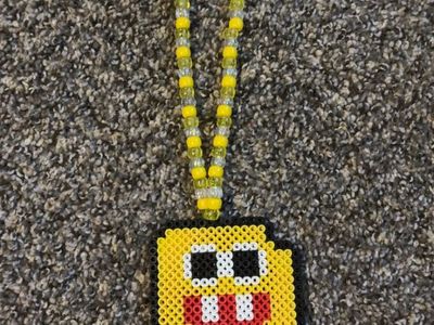 Handmade Spongebob Perler Bead Kandi Necklaces - Set of 2 Rave Festival Jewelry