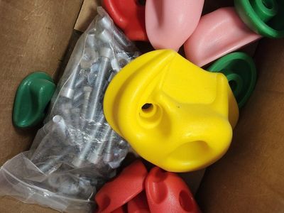 Assorted Kids Rock Climbing Wall Holds Set with Mounting Hardware