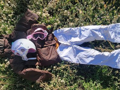 Burton & The North Face Youth Girls Ski Set - Jacket, Pants, Helmet, Goggles Size XL/S