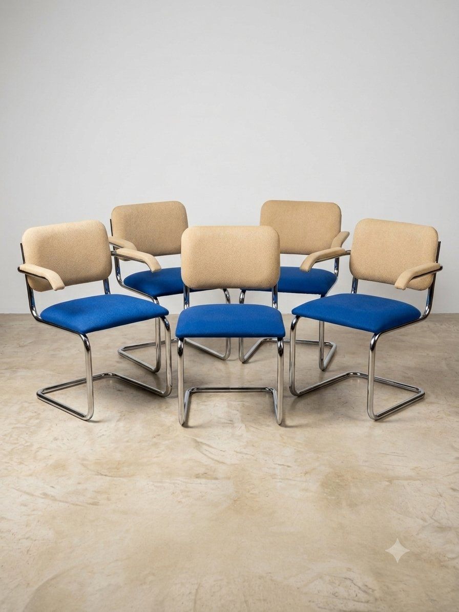 Five Marcel Breuer for Knoll Cesca Arm Chairs
