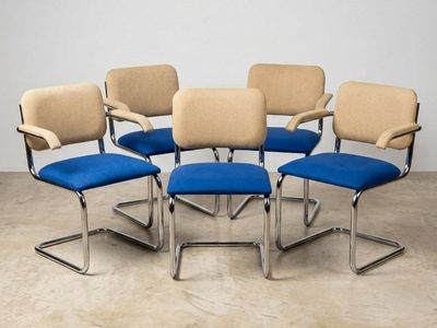 Five Marcel Breuer for Knoll Cesca Arm Chairs