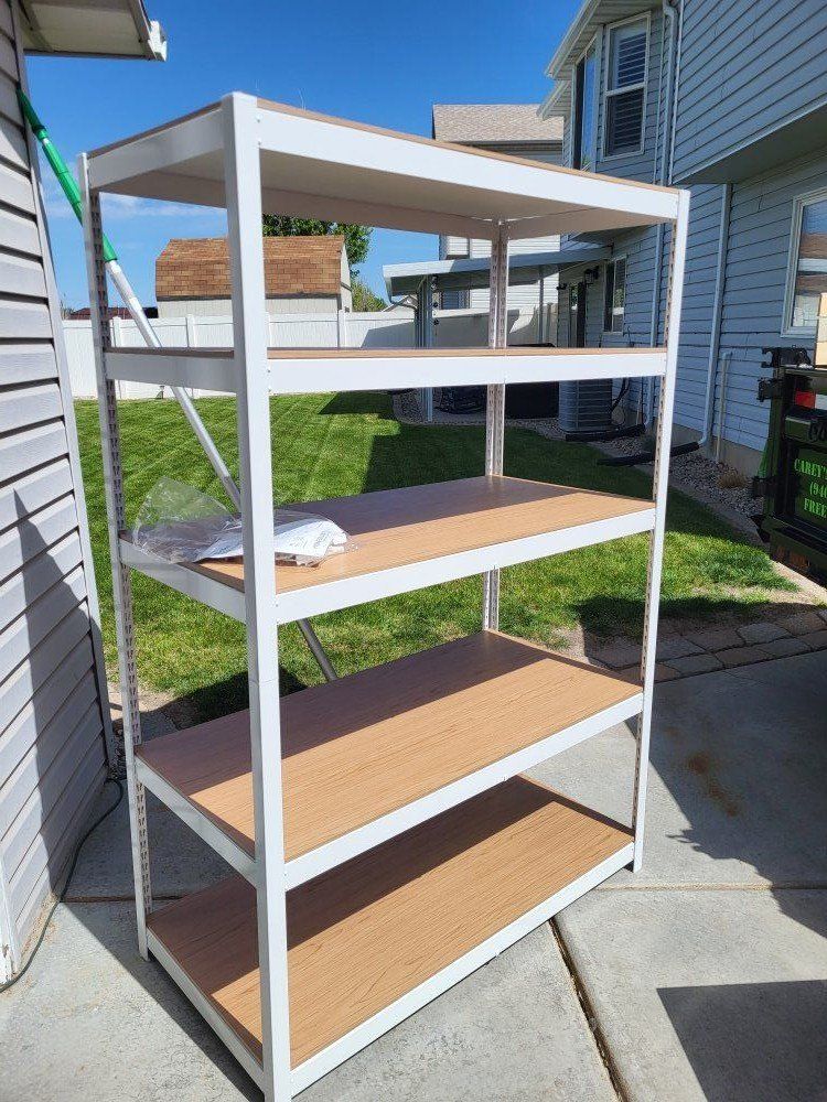 5 Tier Metal Shelving Rack 
White