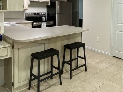 Kitchen Bar Stools - Black Metal Counter Stools (Set of 2)
