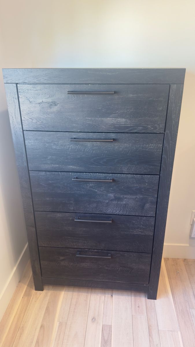 Black 5 Drawer Chest