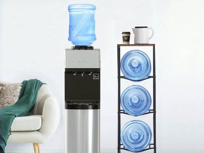 3-Tier Metal 5 gallon Water Jug Holder with Wood Top