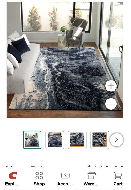 Gertmenian Icon Collection Sanji Blue Area Rug 5'3" x 7'