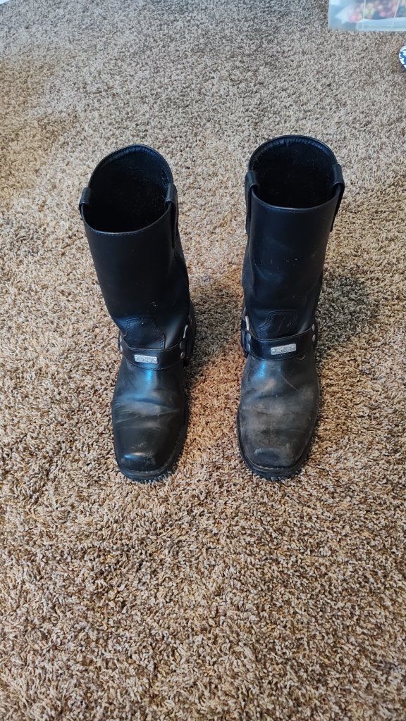 Leather motorcycle riding boots size 10 harley indian