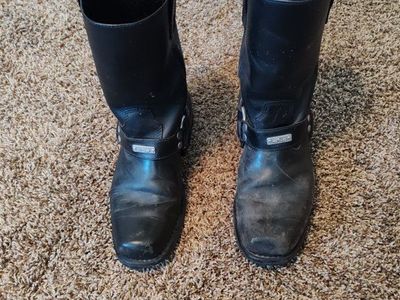 Leather motorcycle riding boots size 10 harley indian