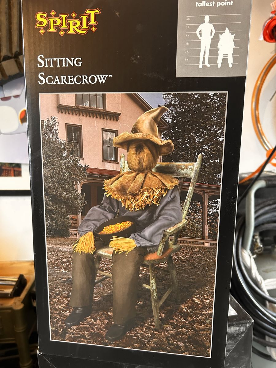 Sitting Scarecrow Halloween Animatronic