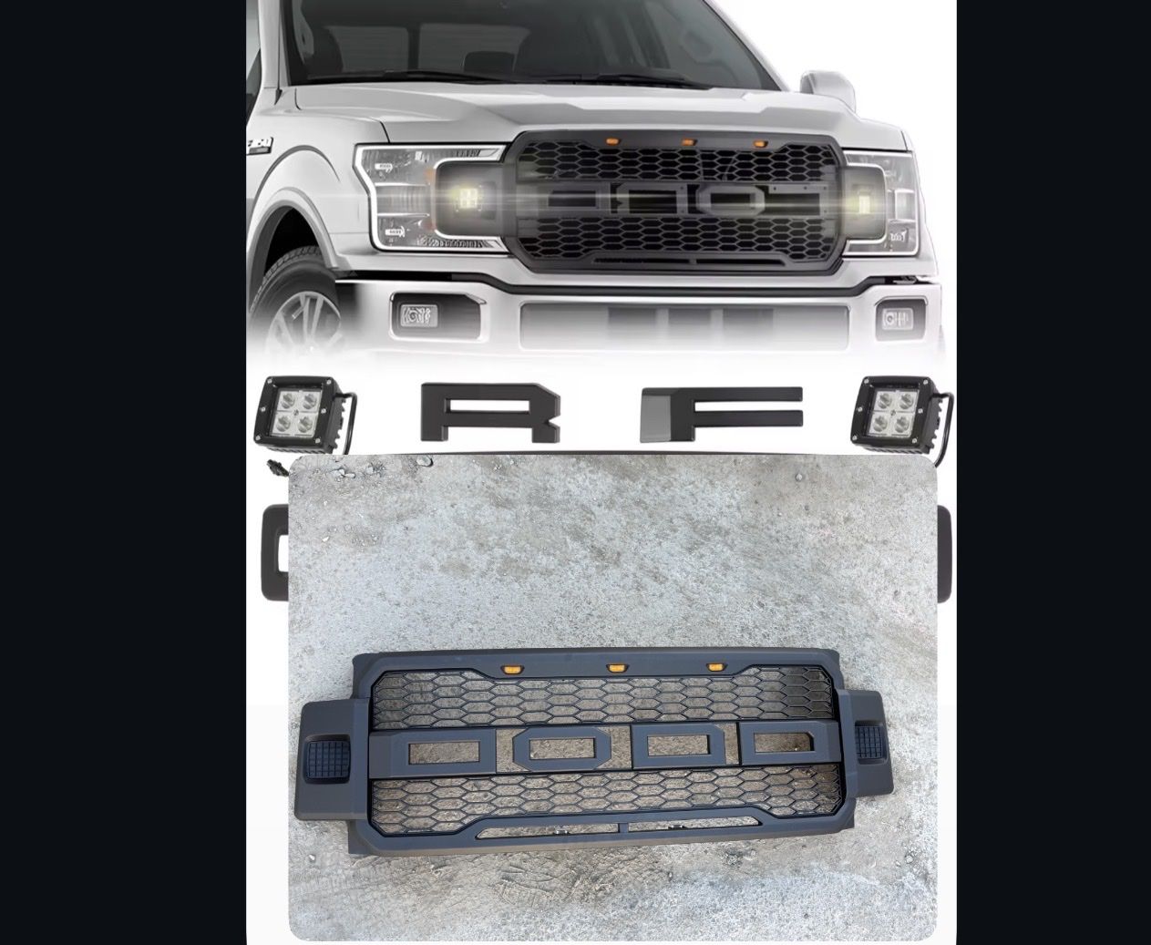 FORD F-150 Raptor Style Grille with LED Lights 2018-2020 F150 Aftermarket Upgrade