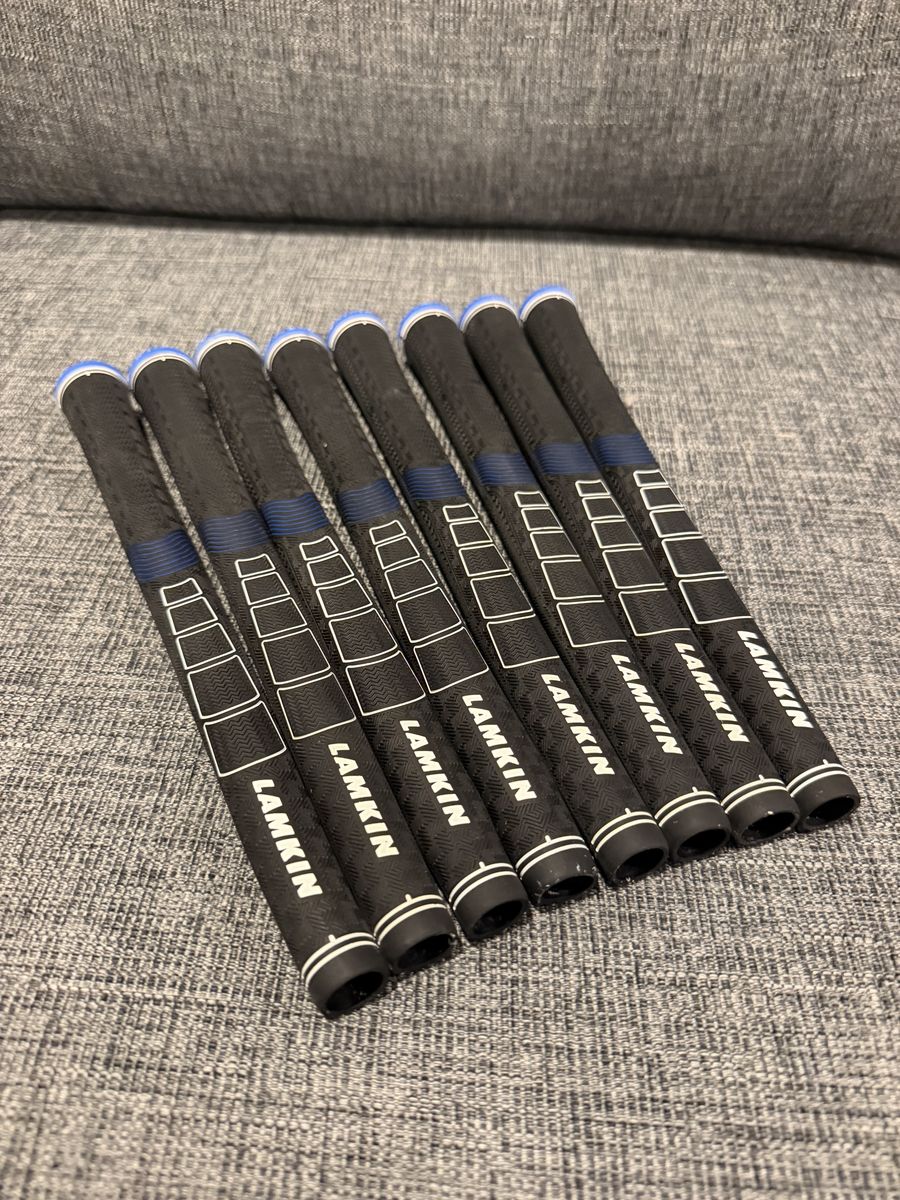 Lamkin Sonar+ Standard Blue/Black Golf Grip Pulls 7pc Excellent