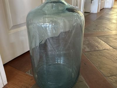 Large Vintage Glass Carboy Jug Demijohn Bottle Blue-Green