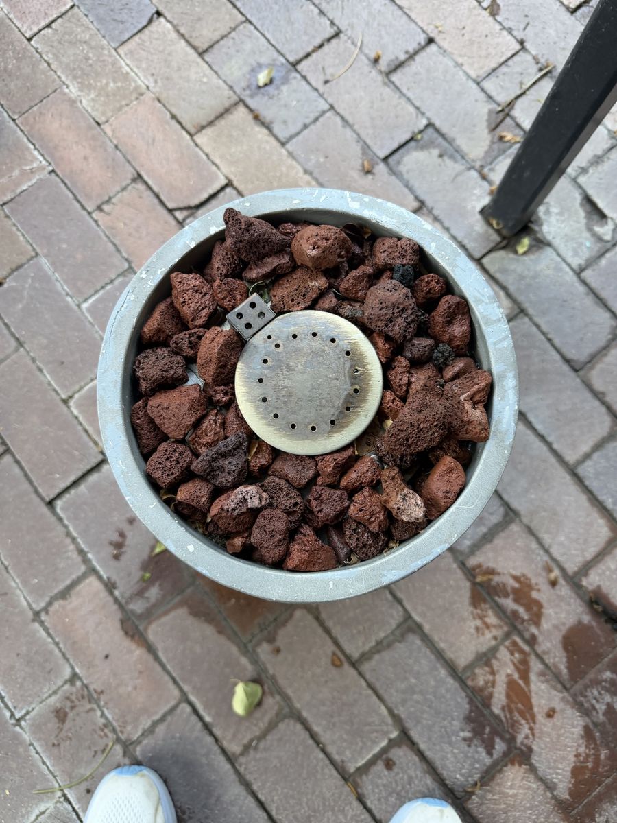 Outdoor Patio Propane Fire Pit with Lava Rocks - Gas Fireplace