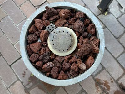 Outdoor Patio Propane Fire Pit with Lava Rocks - Gas Fireplace
