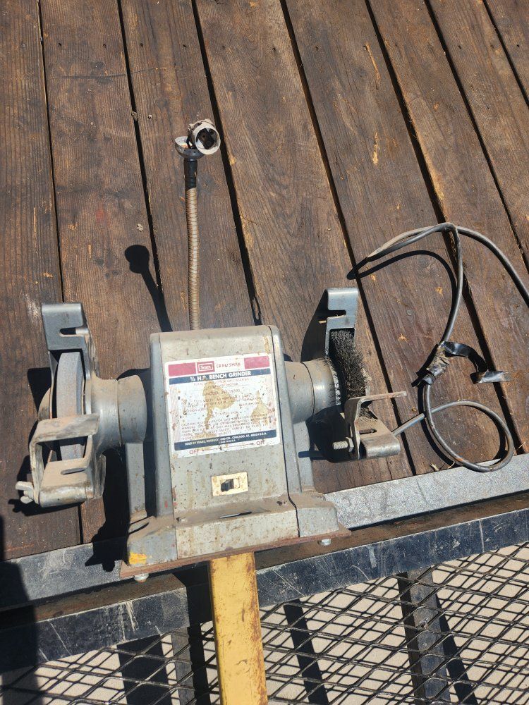 Craftsman 1/2 HP Bench Grinder - Industrial Shop Tool with Light
