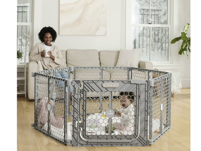 New in BoxGray Superwide Plastic Gate & 2-in-1 Play Yard with Door