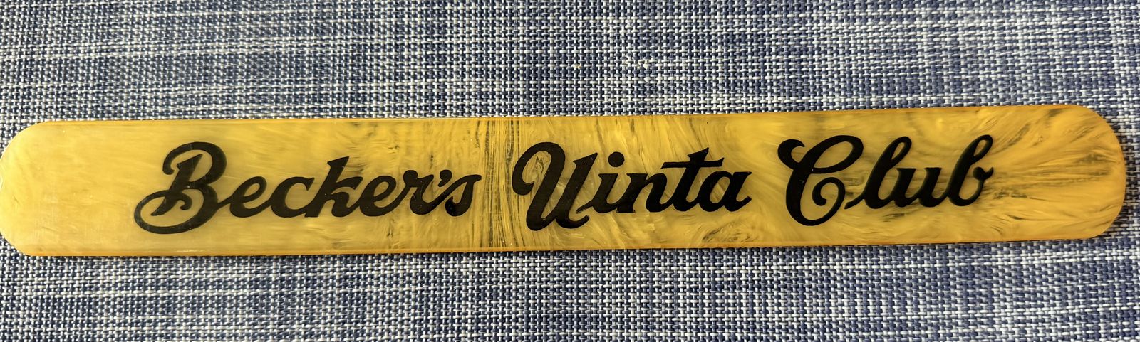 Vintage - Collectable Becker's Uinta Club Beer Foam Scraper made of Celluloid - considered Rare