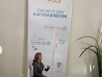 Pole to aid in standing up from chair, sofa and etc.