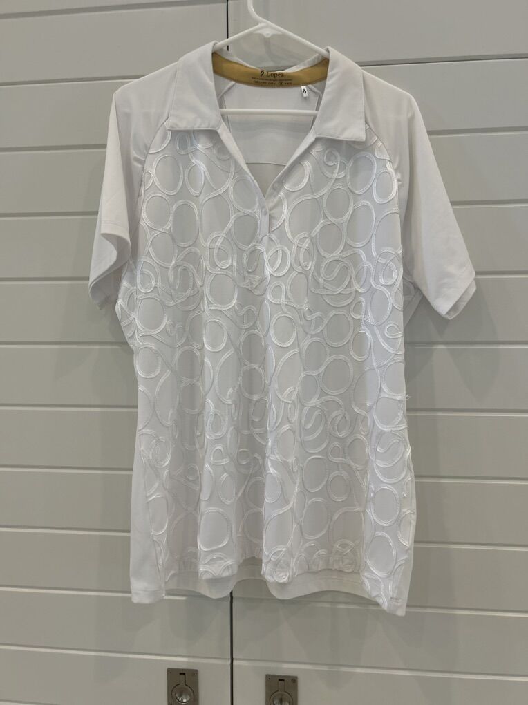 Nancy Lopez Golf Shirt 1X White
