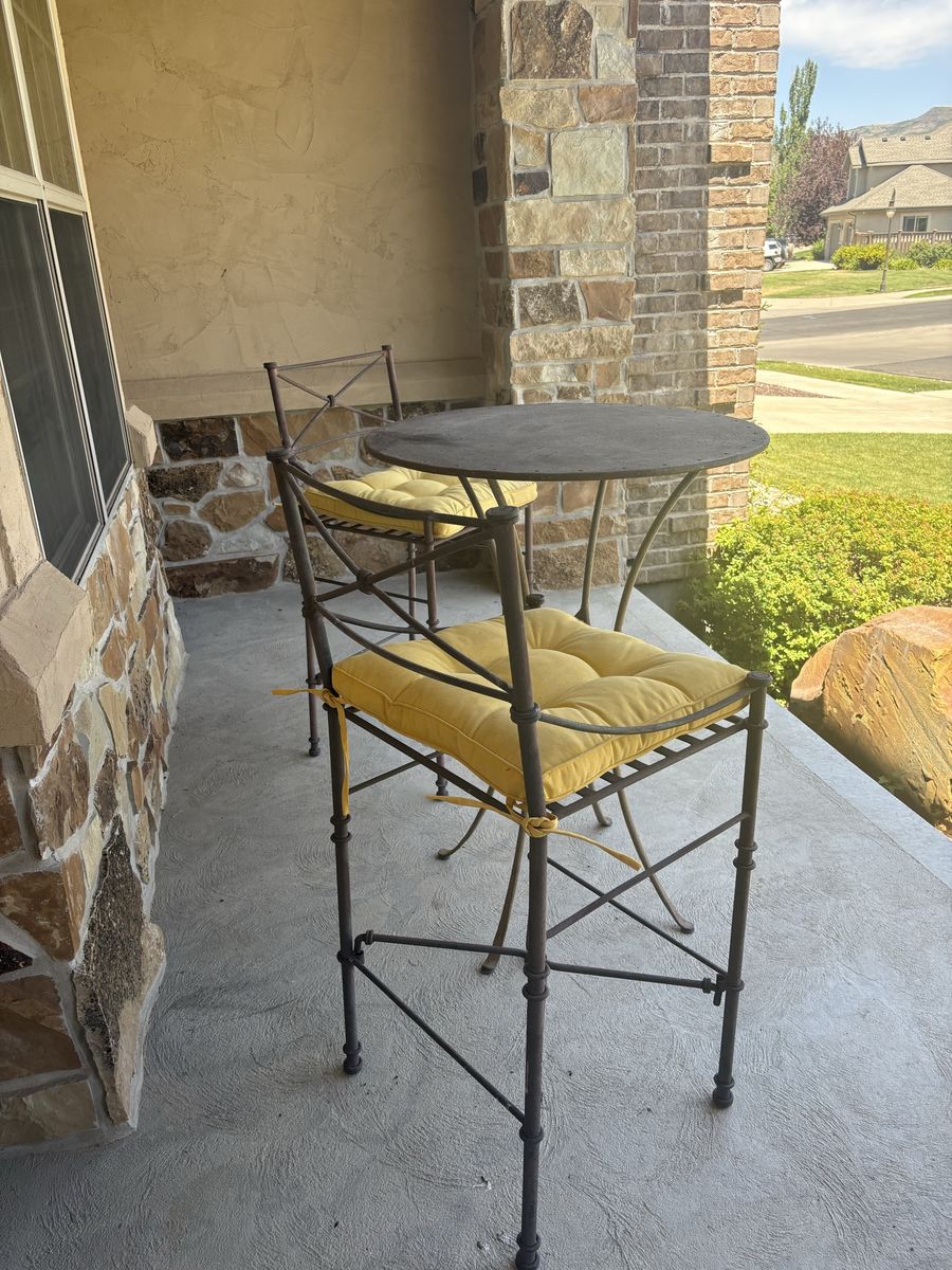 Metal Bistro Table and Chairs