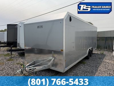8.5x24 Alcom EZ Hauler XLT Auto Aluminum Enclosed Cargo Trailer - 7'0" Interior - 10K GVWR - Spare Mount, Spare Tire