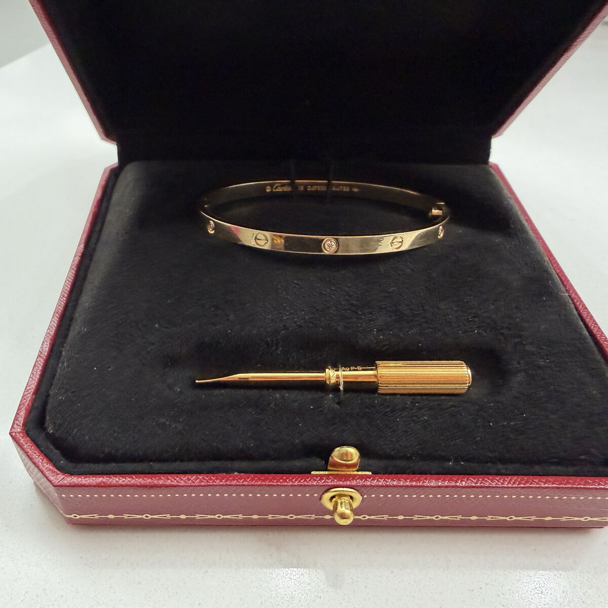 18k Cartier Bracelet Small 6 Diamonds Retail $8k