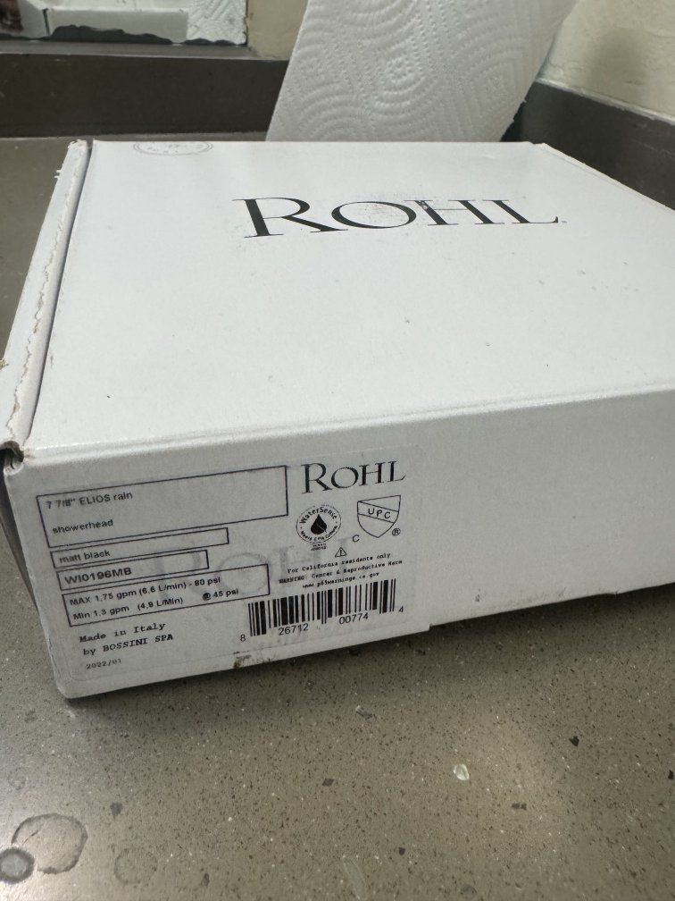 ROHL Bossini Spa 7 7/8" Elios Rain Showerhead - Matte Black W10196MB