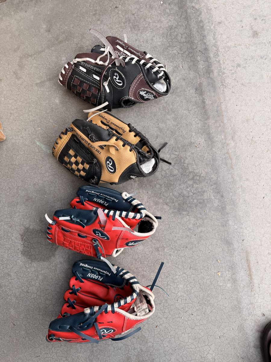 Rawlings Youth Baseball Gloves Set (Ages 5-6) - Lot of 4
